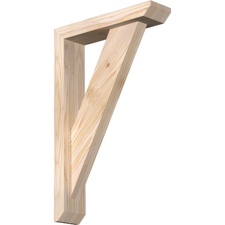 Ekena Millwork Traditional Slat Smooth Bracket w/ Offset Brace, Douglas Fir, 3 1/2"W x 14"D x 22"H BKT0402X14X22TRA06SDF